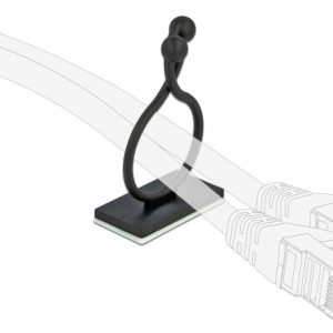 DELOCK Οργανωτής καλωδίων 60176 με αυτοκόλλητη βάση, μαύρο, 10τμχ 2 μαύρο