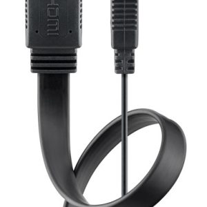 GOOBAY καλώδιο HDMI 2.0 61281, Ethernet, flat, 4K/60Hz 18 Gbps, 5m, μαύρο 3 flat