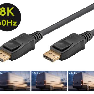 GOOBAY καλώδιο DisplayPort 61698, 8K/60Hz, 32.4 Gbps, 3m, μαύρο 2 8K/60Hz