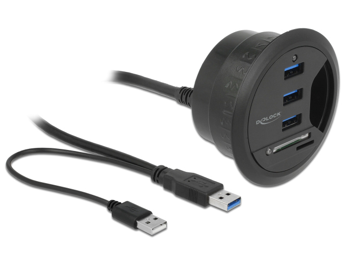 DELOCK USB hub 62869 με card reader DELOCK USB hub 62869 με card reader