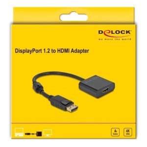 DELOCK αντάπτορας DisplayPort σε HDMI 63585, 4K/30Hz, active, μαύρος 2 4K/30Hz
