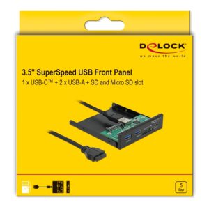 DELOCK front panel 64058, 3.5" σε USB-C, 2x USB & SD/Micro SD 4 64058 3