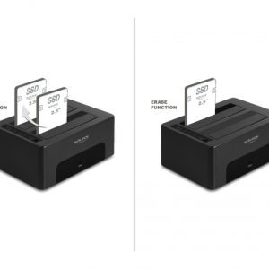 DELOCK docking station 64187, clone/erase function, 2x SSD/HDD, 5Gb/s 3 2x SSD/HDD