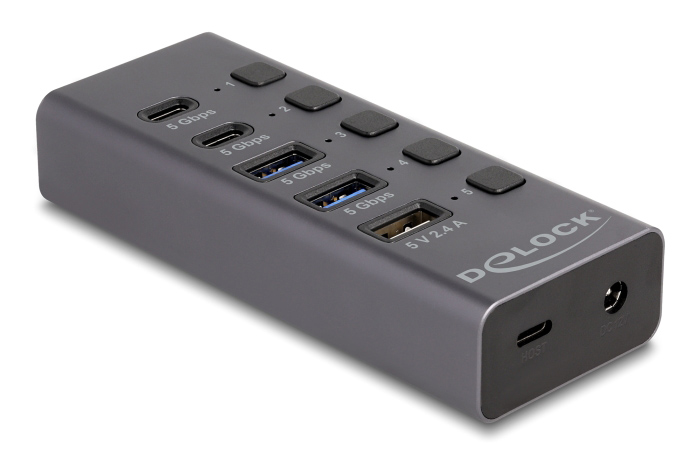 DELOCK USB hub 64248 με διακόπτες DELOCK USB hub 64248 με διακόπτες