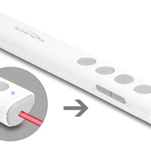 DELOCK τηλεχειριστήριο παρουσιάσεων 64251 με laser & πλήκτρα, 30m, λευκό 3 λευκό