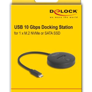 DELOCK docking station 64254 για M.2 NVMe/SATA SSD, 10Gbps, μαύρο 3 μαύρο