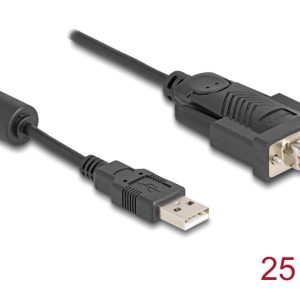 DELOCK αντάπορας USB σε RS-232 64276, 460.8Kbps, 0.25m, μαύρος 3 0.25m