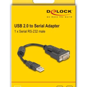DELOCK αντάπορας USB σε RS-232 64276, 460.8Kbps, 0.25m, μαύρος 4 μαύρος