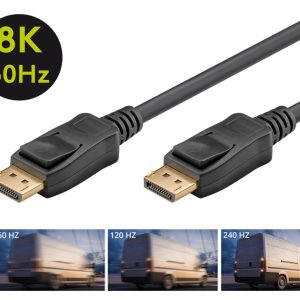 GOOBAY καλώδιο DisplayPort 65810 Certified, 8K/60Hz 32.4 Gbps, 3m, μαύρο 2 8K/60Hz 32.4 Gbps