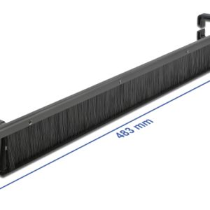 DELOCK cable management 66486, 19"/1U rack, 2x γάντζοι & βούρτσα, μαύρο 3 2x γάντζοι & βούρτσα