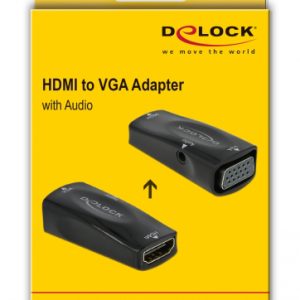 DELOCK αντάπτορας HDMI σε VGA 66560, με audio, 1080p/60Hz, μαύρος 4 μαύρος