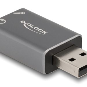 DELOCK εξωτερική κάρτα ήχου 66633, 2x 3.5mm, USB σύνδεση, γκρι 3 USB σύνδεση