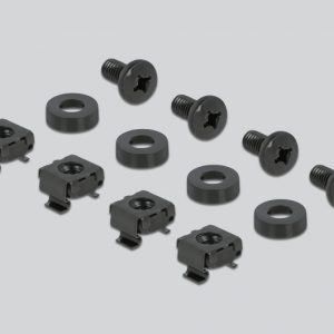 DELOCK cable management 66667, rack 19"/1U, 4x γάντζοι, γωνιακό, μαύρο 4 γωνιακό