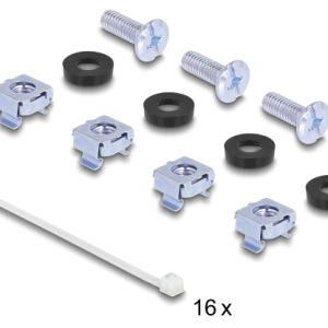 DELOCK Keystone patch panel 66758, 19"/1U, 16x ports, μαύρο 3 16x ports