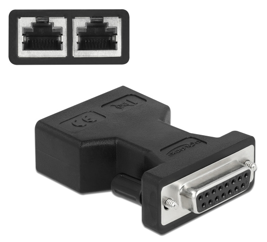 DELOCK αντάπτορας D-Sub 15 Pin σε 2x RJ45 66806 DELOCK αντάπτορας D-Sub 15 Pin σε 2x RJ45 66806