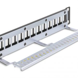 DELOCK Keystone patch panel 66874, 10"/1U, 12x ports, μαύρο 2 10"/1U
