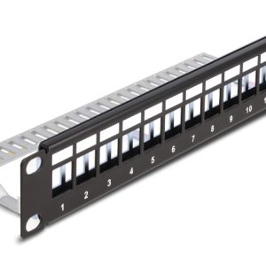 DELOCK Keystone patch panel 66874, 10"/1U, 12x ports, μαύρο 1 DELOCK Keystone patch panel 66874
