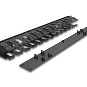DELOCK cable management 67021 για rack 19"/1U, 2 ανοίγματα, πλαστικό, μαύρο 3 πλαστικό