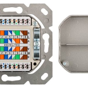 GOOBAY επιτοίχια πρίζα CAT 6a 68572, 2x RJ45, 80x80mm, λευκή 2 2x RJ45