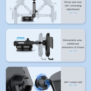 LDNIO ασύρματος φορτιστής & βάση αυτοκινήτου MW21-1, 15W, μαύρος 3 μαύρος