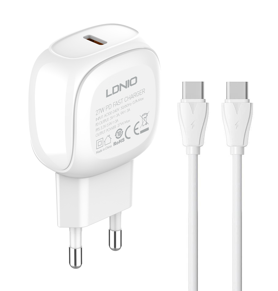 LDNIO φορτιστής τοίχου A1206C με καλώδιο USB-C LDNIO φορτιστής τοίχου A1206C με καλώδιο USB-C