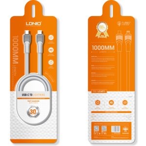 LDNIO καλώδιο Lightning σε USB-C LC601I, 30W PD, 1m, γκρι 4 γκρι