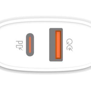 LDNIO φορτιστής τοίχου Q229 με καλώδιο, USB & USB-C, 20W PD, λευκός 4 λευκός