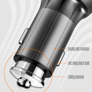 LDNIO φορτιστής αυτοκινήτου C503Q με καλώδιο, 2x USB, 36W, QC, γκρι 4 QC