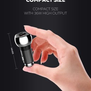 LDNIO φορτιστής αυτοκινήτου C1 με καλώδιο, USB & USB-C, 38W PD, μαύρος 4 μαύρος