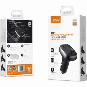 LDNIO FM Transmitter & φορτιστής C704Q, 2x USB/1x USB-C, 36W, Bluetooth, μαύρο 4 Bluetooth