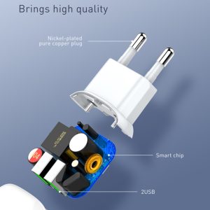 LDNIO φορτιστής τοίχου A2218 με καλώδιο USB-C, 2x USB, 12W, λευκός 4 λευκός