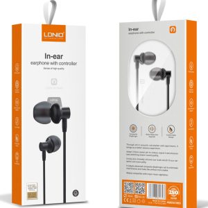 LDNIO earphones με μικρόφωνο HP06, 3.5mm σύνδεση, Φ10mm, 1.2m, μαύρα 3 Φ10mm
