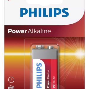 PHILIPS Power αλκαλικές μπαταρίες 6LR61P1B/10, 6LR61 9V, 1τμχ