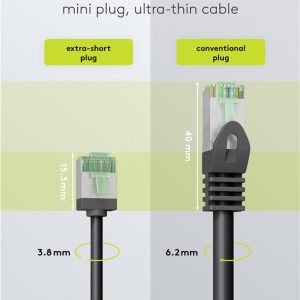 GOOBAY καλώδιο δικτύου 74351, CAT 8.1 U/FTP, slim, copper, 40Gbps, 0.25m, μαύρο 3 slim