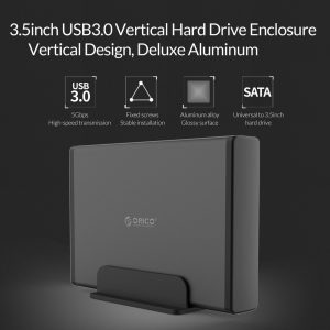 ORICO εξωτερική θήκη για 3.5" HDD 7688U3, USB3.0, 5Gbps, έως 12TB, μαύρη 4 έως 12TB