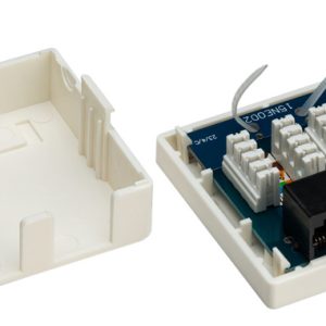 GOOBAY επιτοίχια πρίζα δικτύου 77633, 2 θύρες RJ45, CAT 6 UTP, λευκή 2 2 θύρες RJ45