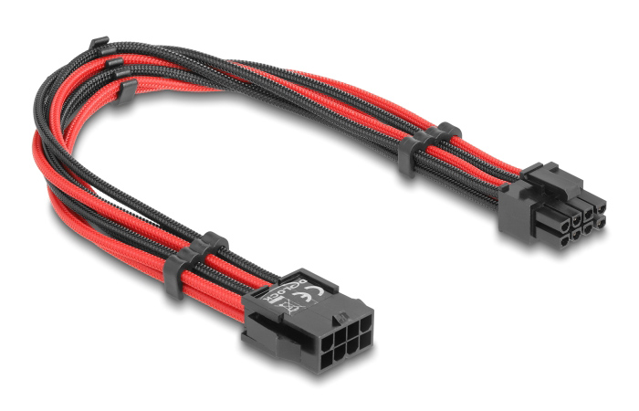 DELOCK καλώδιο 8 pin σε 6+2 pin PCIe 80975 με υφασμάτινη επένδυση DELOCK καλώδιο 8 pin σε 6+2 pin PCIe 80975 με υφασμάτινη επένδυση