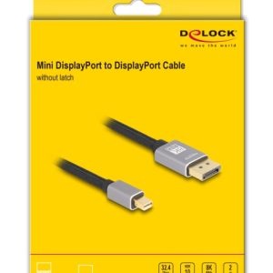 DELOCK καλώδιο mini DisplayPort σε DisplayPort 81092, 8K/60Hz, 32.4 Gbps, 2m, μαύρο 3 32.4 Gbps