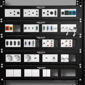 DELOCK module βάση πρίζας με frame Easy 45 81300, 80x80mm, λευκό 3 λευκό
