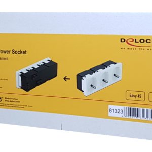 DELOCK τριπλό module πρίζας ρεύματος Easy 45 81323, 45°, 45x45mm, 5τμχ 3 45x45mm