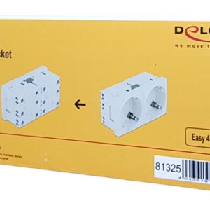 DELOCK διπλό module πρίζας ρεύματος Easy 45 81325, 45°, 45x45mm, 5τμχ 3 45x45mm