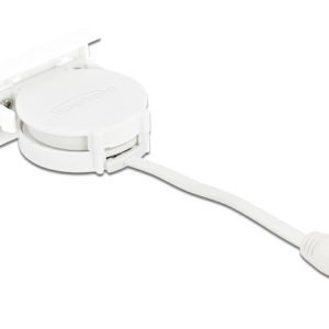 DELOCK module καλώδιο τροφοδοσίας Easy 45 81376, ανασυρόμενο 50cm, λευκό 3 λευκό
