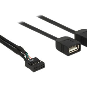 DELOCK καλώδιο USB-A interface σε 2x USB Type-A female 83823, 0.4m