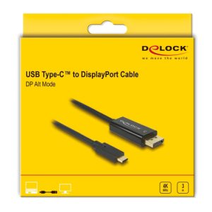 DELOCK καλώδιο USB-C σε DisplayPort 85257, DP Alt Mode, 4K/60Hz, 3m, μαύρο 3 4K/60Hz