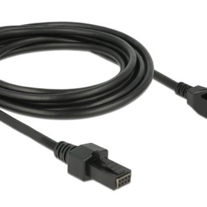DELOCK καλώδιο PoweredUSB σε 2x 4pin 85484 για POS, 12V, 3m, μαύρο 2 12V