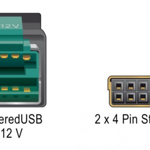 DELOCK καλώδιο PoweredUSB σε 2x 4pin 85484 για POS, 12V, 3m, μαύρο 3 3m