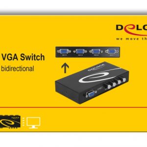 DELOCK VGA switch 87635, 4 σε 1, 1080p, bidirectional, μαύρο 3 1080p
