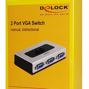 DELOCK VGA switch 87758, 2 σε 1, bidirectional, 1080p/60Hz, ασημί 3 bidirectional