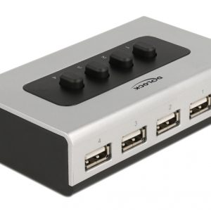 DELOCK USB switch 87762 σε USB Type B, 4 σε 1, bidirectional, ασημί 1 DELOCK USB switch 87762 σε USB Type B