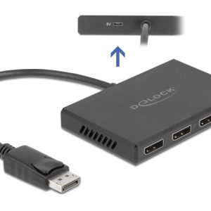 DELOCK DisplayPort splitter 87794, 4 σε 1, Dual Mode, 4K, μαύρο 1 DELOCK DisplayPort splitter 87794